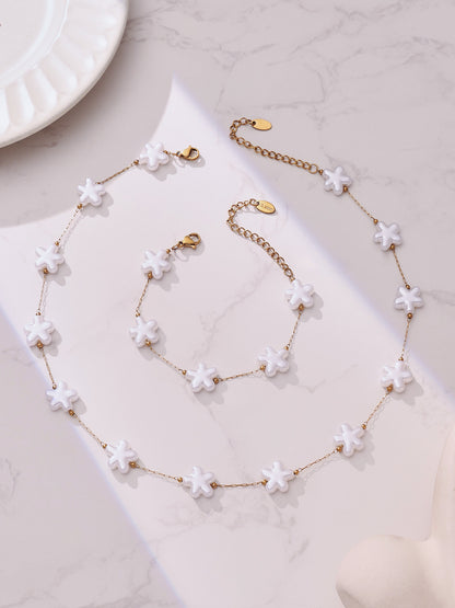 316L Stainless Steel Hand-Beaded Simulated Pearl & Blue Turquoise Collection - Image 11