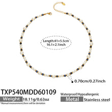 316L Stainless Steel Hand-Beaded Simulated Pearl & Blue Turquoise Collection - Image 3