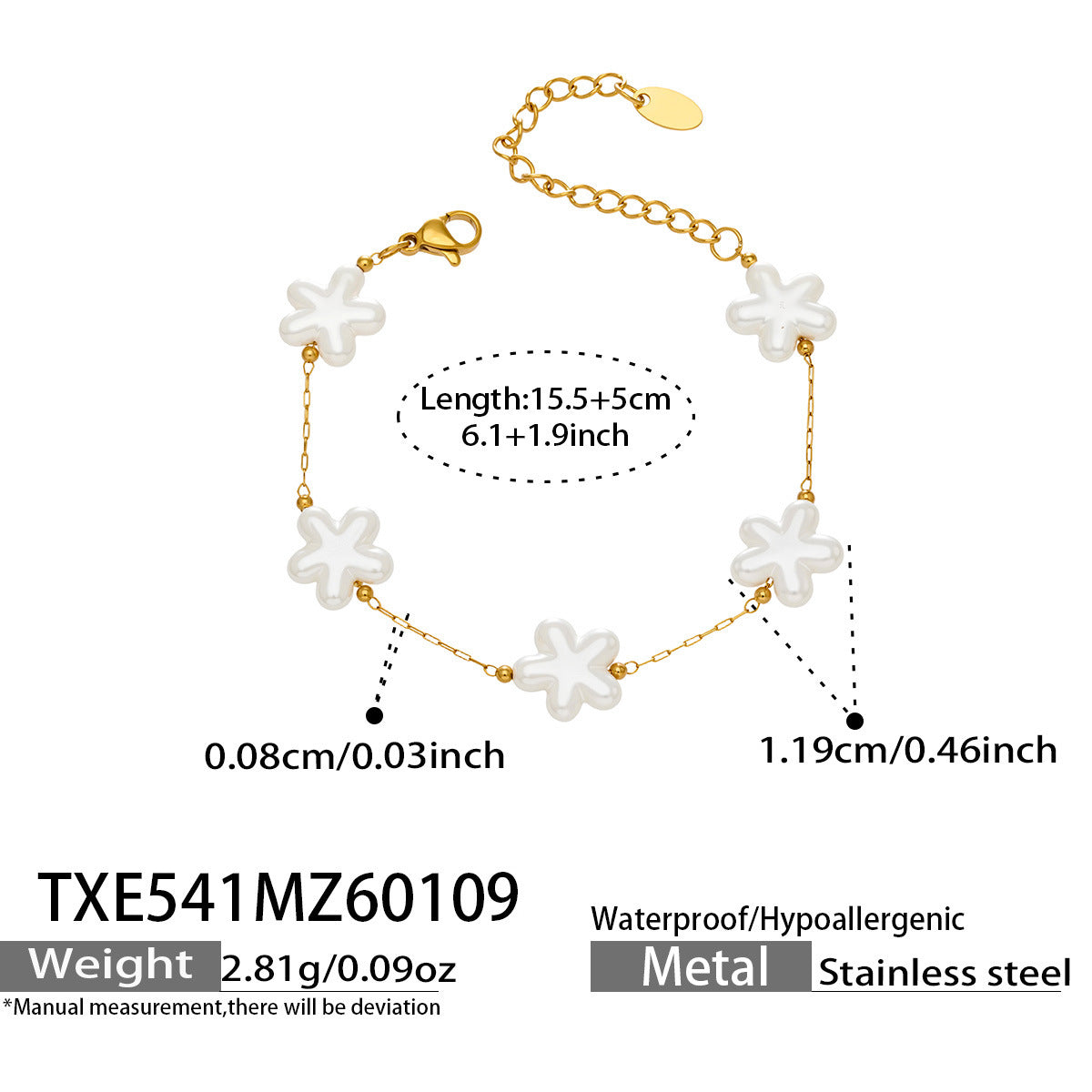 316L Stainless Steel Hand-Beaded Simulated Pearl & Blue Turquoise Collection - Image 4