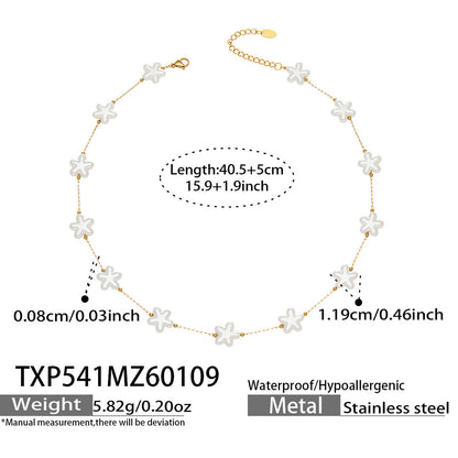 316L Stainless Steel Hand-Beaded Simulated Pearl & Blue Turquoise Collection - Image 5