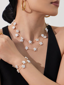 316L Stainless Steel Hand-Beaded Simulated Pearl & Blue Turquoise Collection - Image 8