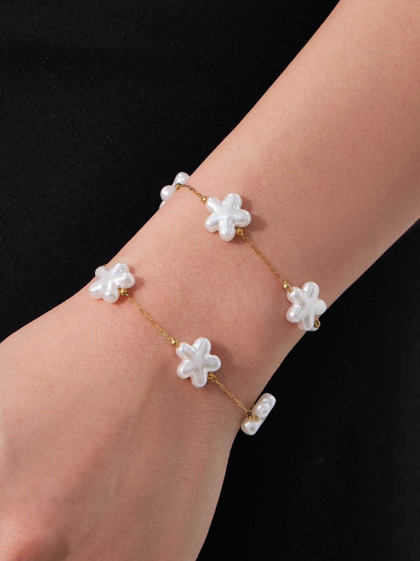 316L Stainless Steel Hand-Beaded Simulated Pearl & Blue Turquoise Collection - Image 9