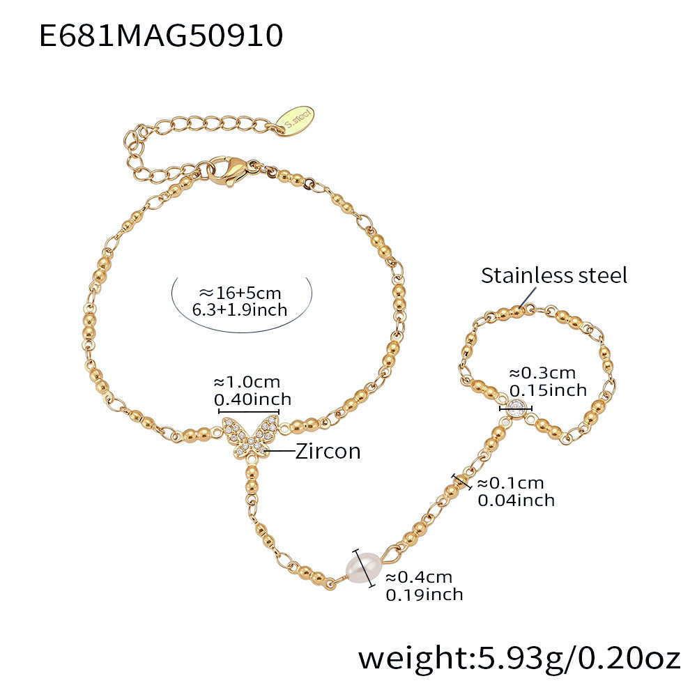 316L Stainless Steel 18K PVD Gold Hand Chain Bracelet made with 316L stainless steel and 18K PVD gold finish for wholesale jewelry buyers - image 19