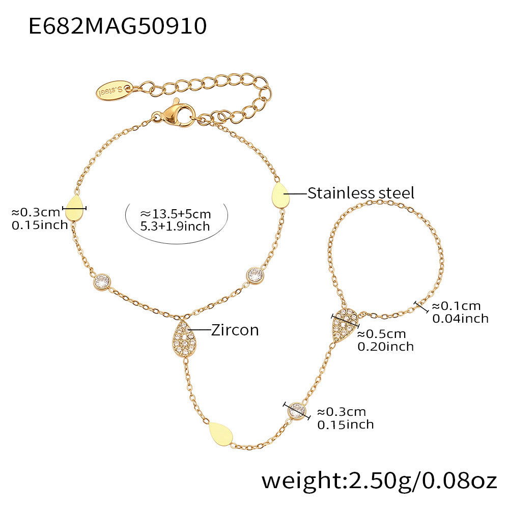 316L Stainless Steel 18K PVD Gold Hand Chain Bracelet made with 316L stainless steel and 18K PVD gold finish for wholesale jewelry buyers - image 27
