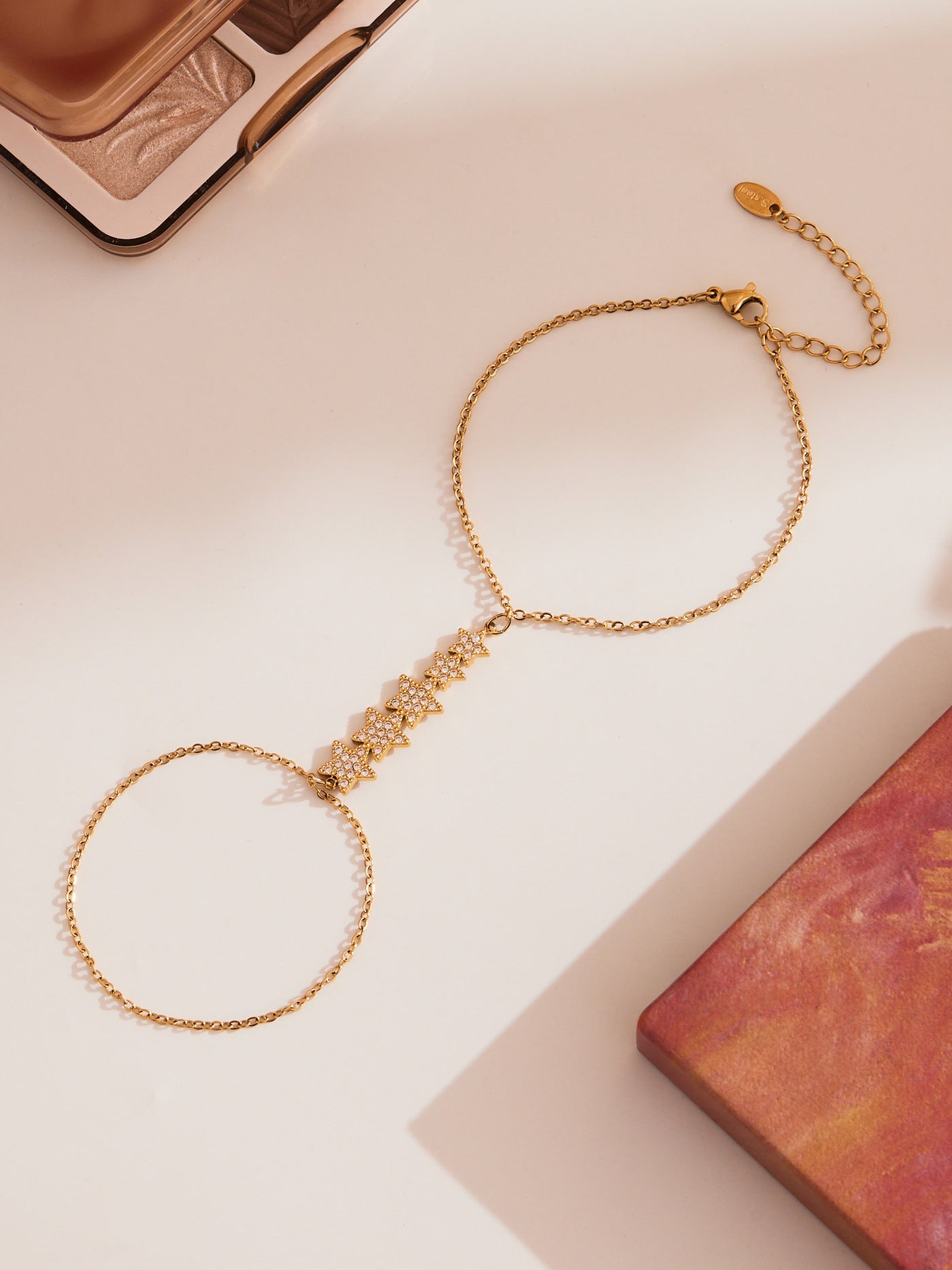 316L Stainless Steel 18K PVD Gold Hand Chain Bracelet made with 316L stainless steel and 18K PVD gold finish for wholesale jewelry buyers - image 6