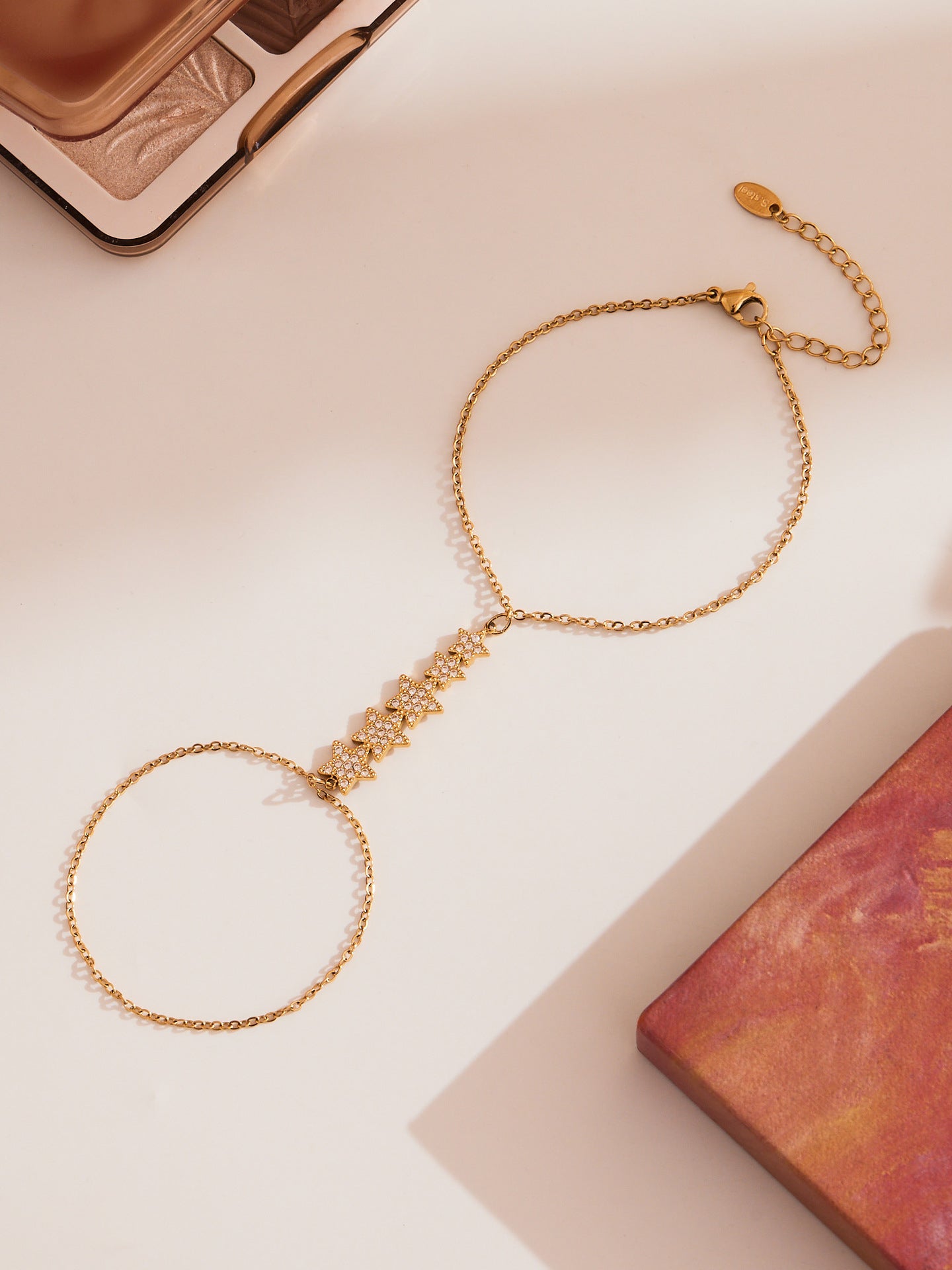 316L Stainless Steel 18K PVD Gold Hand Chain Bracelet made with 316L stainless steel and 18K PVD gold finish for wholesale jewelry buyers - image 6