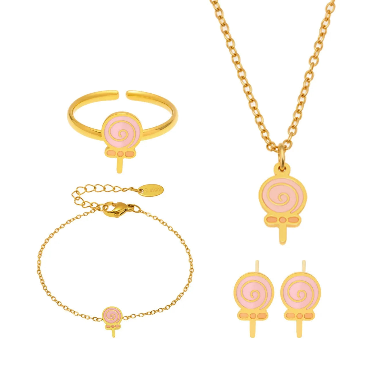 316L Stainless Steel Hand-Painted Enamel Lollipop Jewelry Collection - Image 5