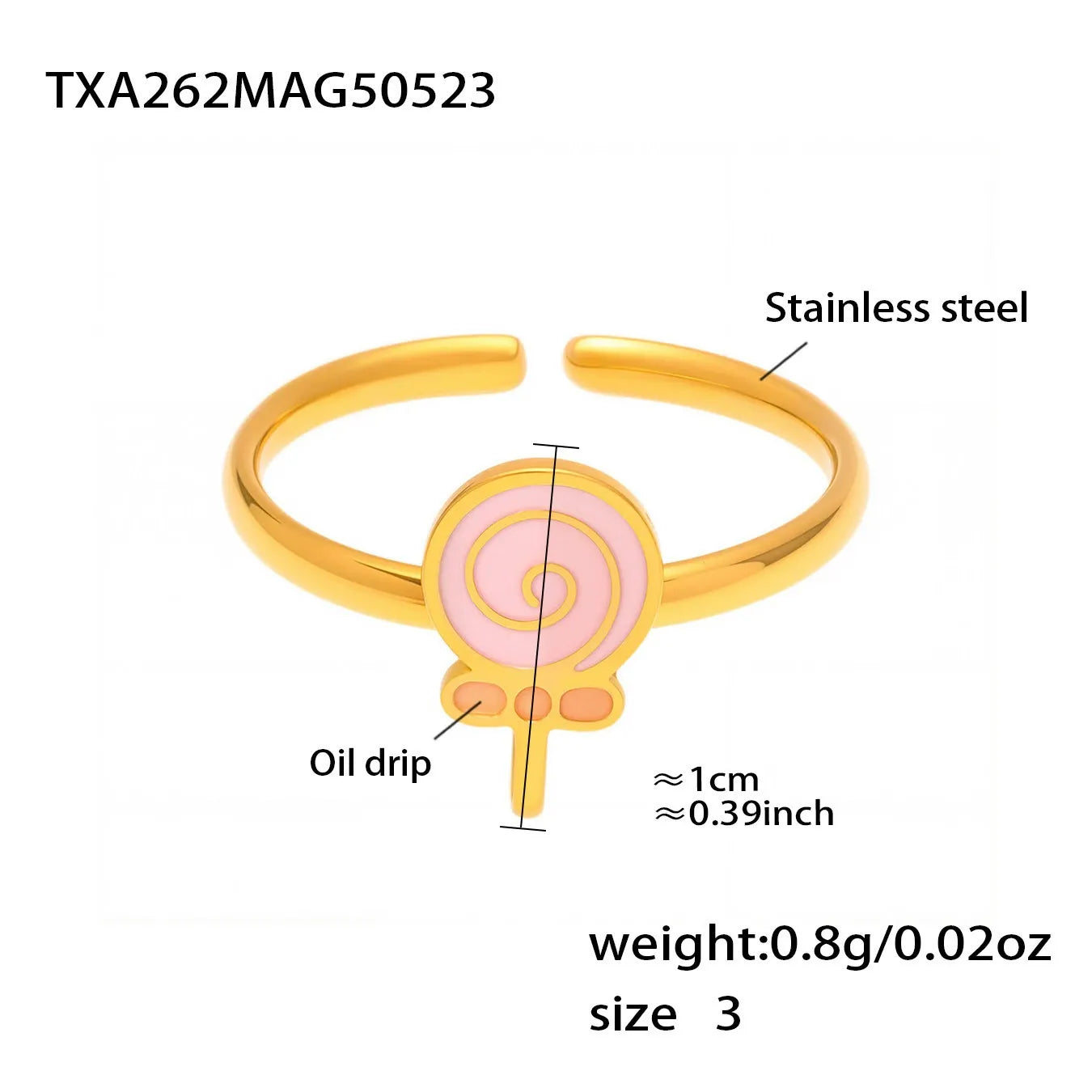 316L Stainless Steel Hand-Painted Enamel Lollipop Jewelry Collection - Image 7