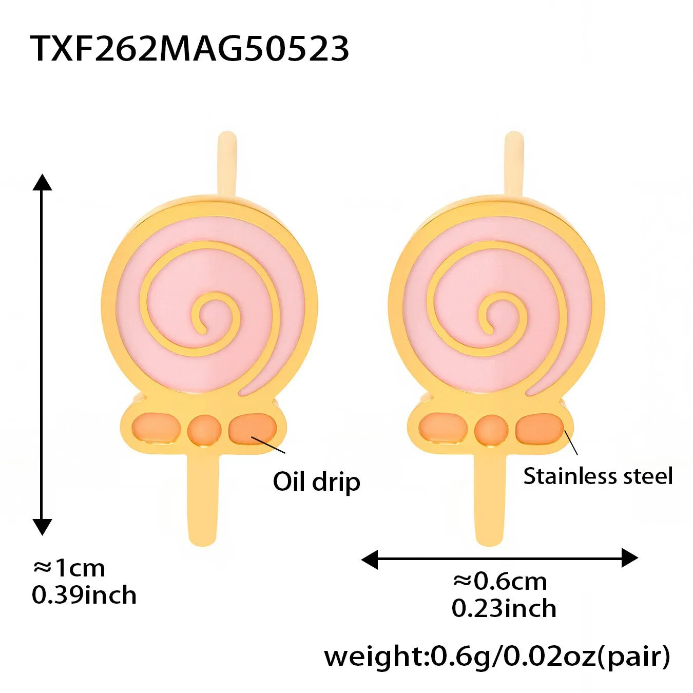 316L Stainless Steel Hand-Painted Enamel Lollipop Jewelry Collection - Image 9