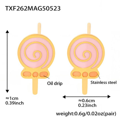 316L Stainless Steel Hand-Painted Enamel Lollipop Jewelry Collection - Image 9