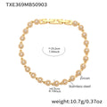 Gold / Round Zircon Bracelet 19cm