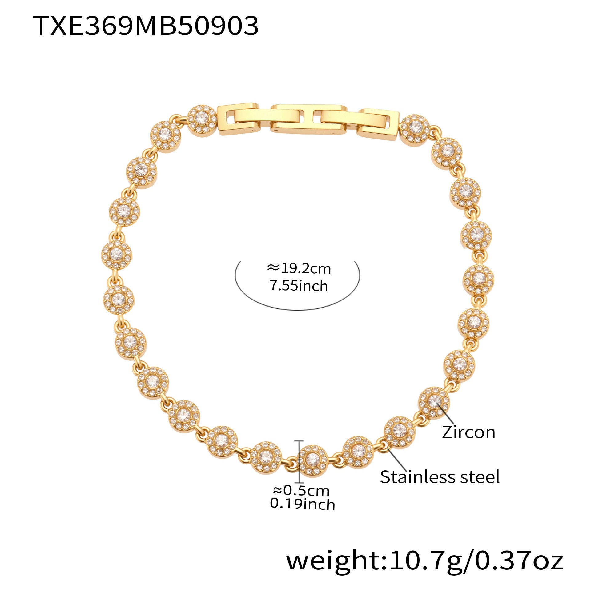 316L Stainless Steel Hand-Set 5A Zircon Interlocking Clasp Bracelet & Necklace - Image 10