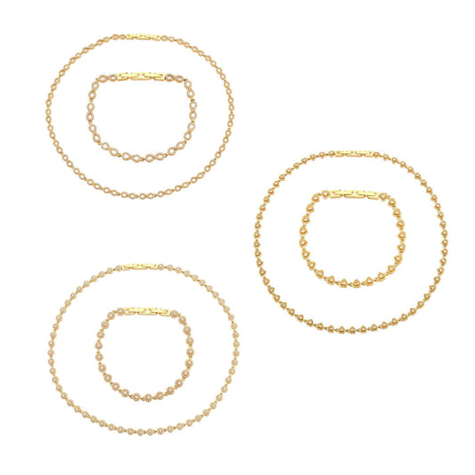 316L Stainless Steel Hand-Set 5A Zircon Interlocking Clasp Bracelet & Necklace - Image 13