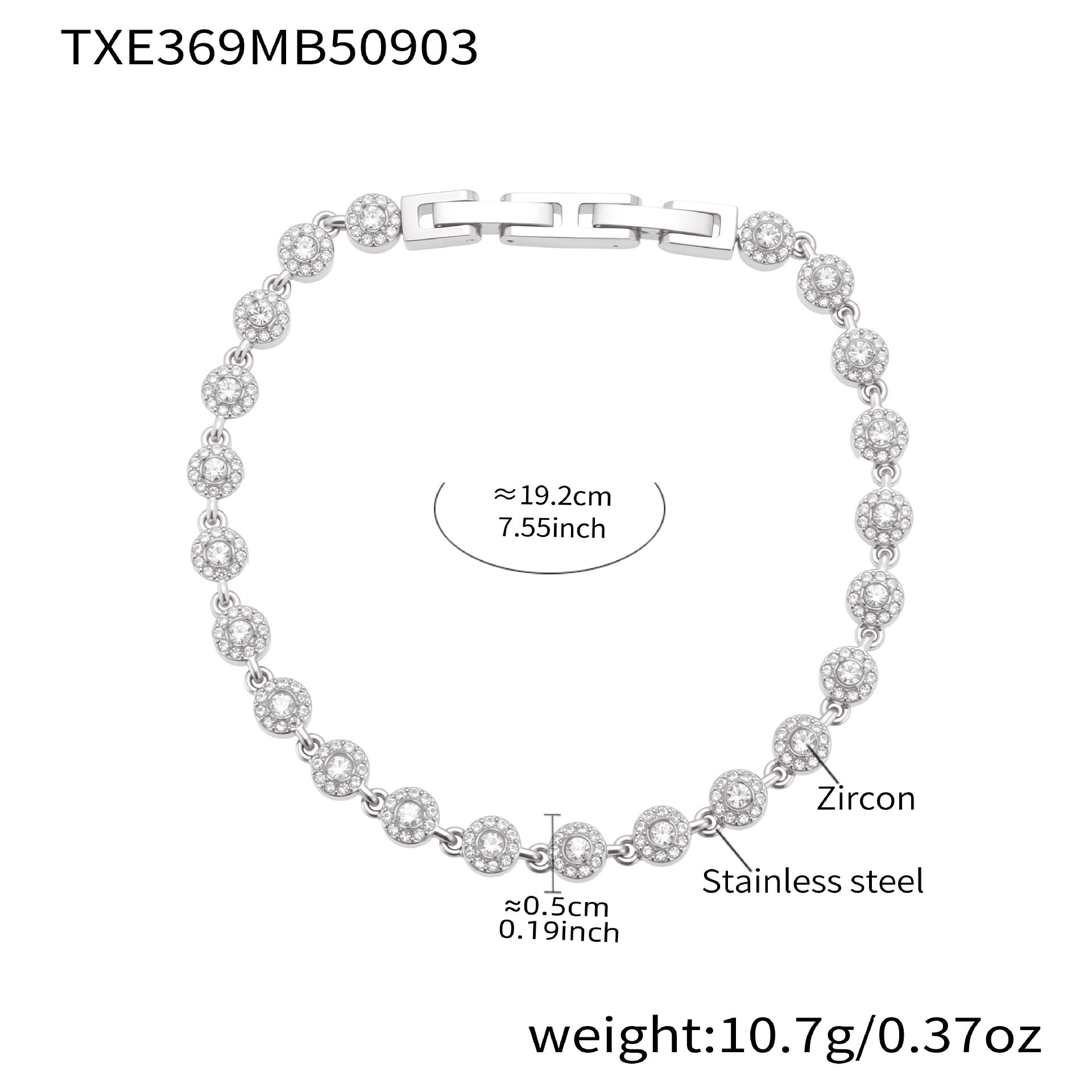 316L Stainless Steel Hand-Set 5A Zircon Interlocking Clasp Bracelet & Necklace - Image 15