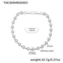 316L Stainless Steel Hand-Set 5A Zircon Interlocking Clasp Bracelet & Necklace - Image 15
