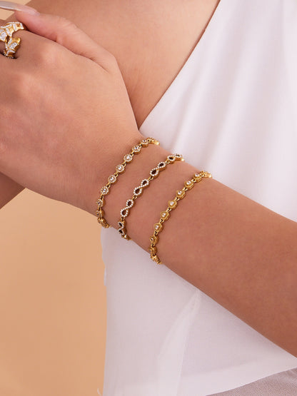 316L Stainless Steel Hand-Set 5A Zircon Interlocking Clasp Bracelet & Necklace - Image 23