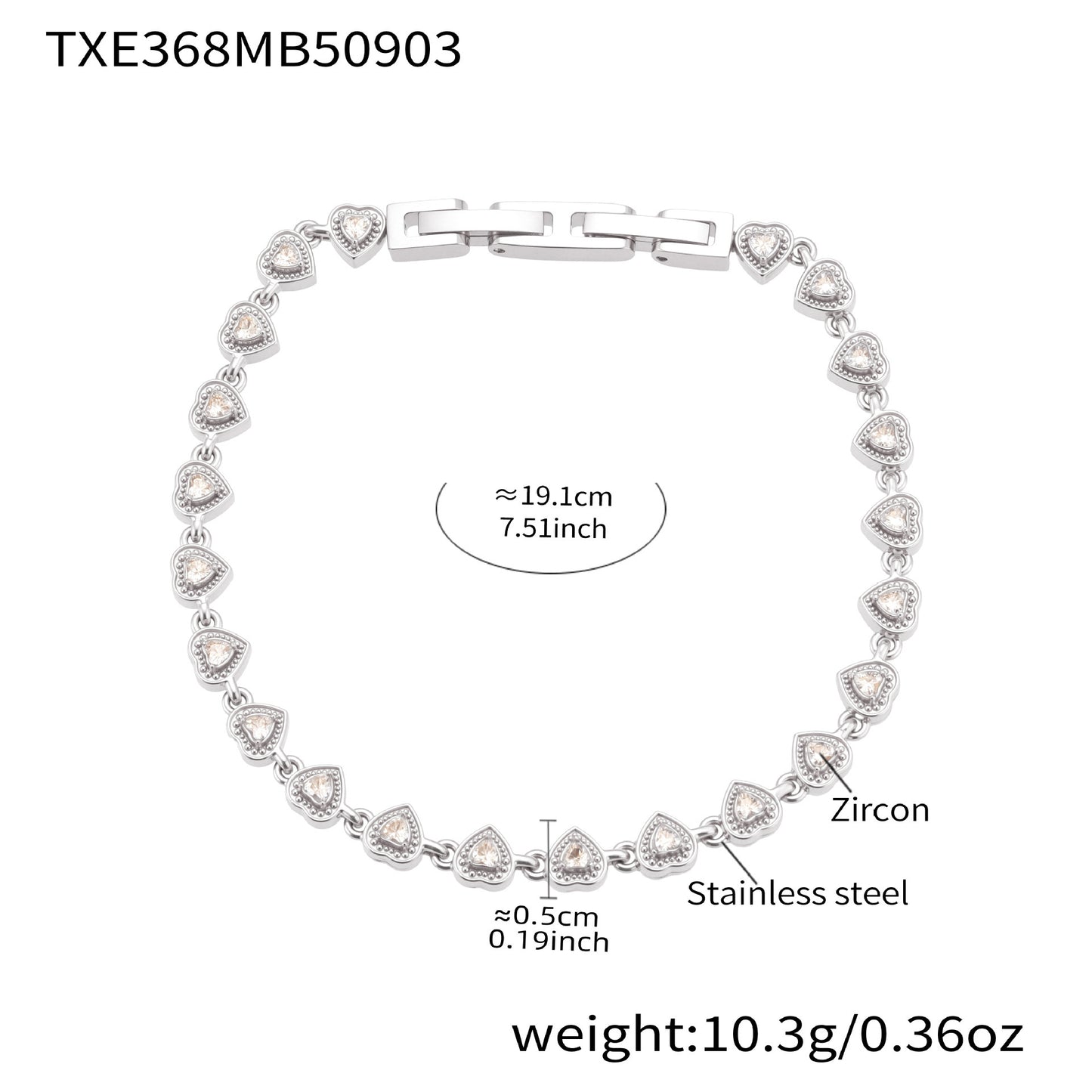 316L Stainless Steel Hand-Set 5A Zircon Interlocking Clasp Bracelet & Necklace - Image 7
