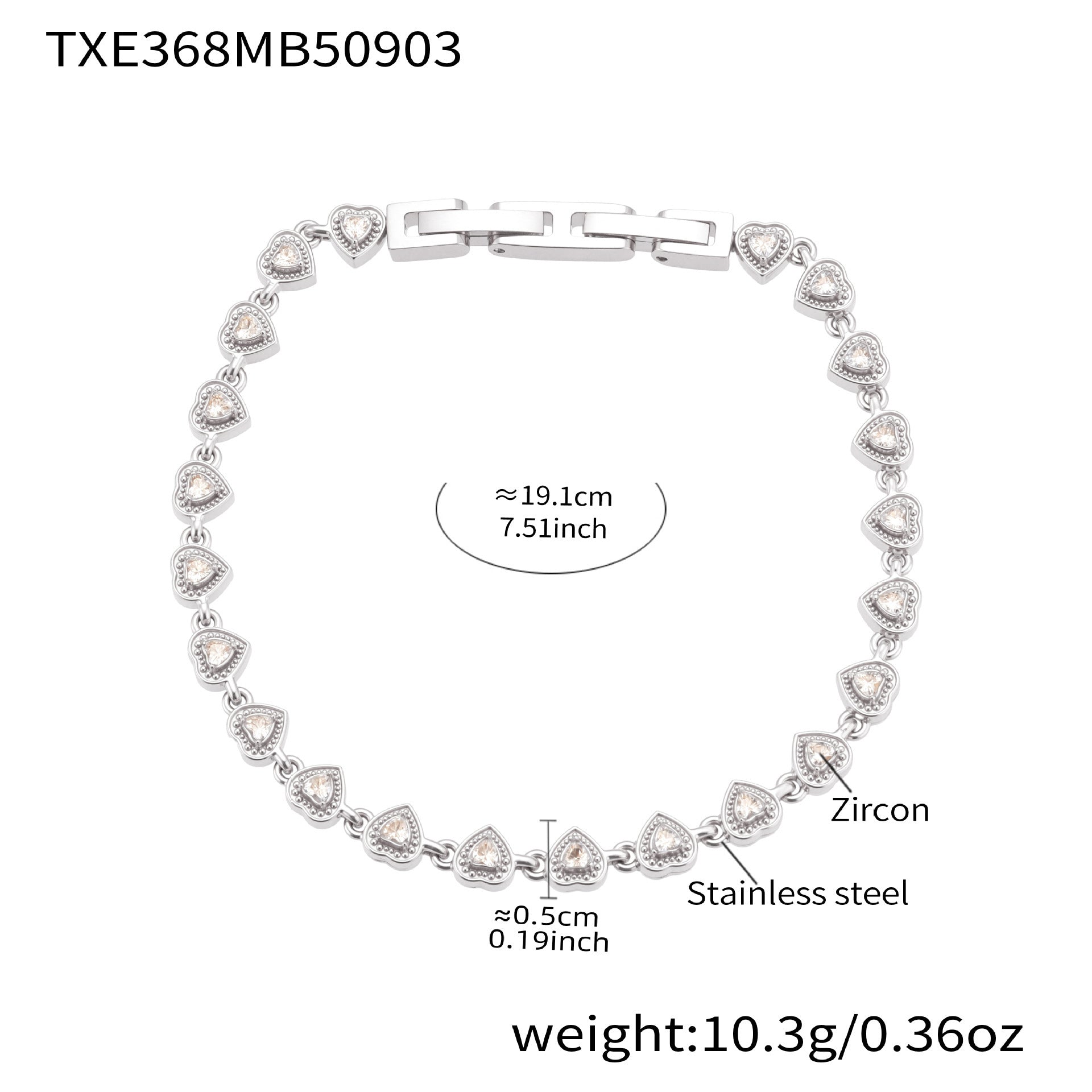 316L Stainless Steel Hand-Set 5A Zircon Interlocking Clasp Bracelet & Necklace - Image 7