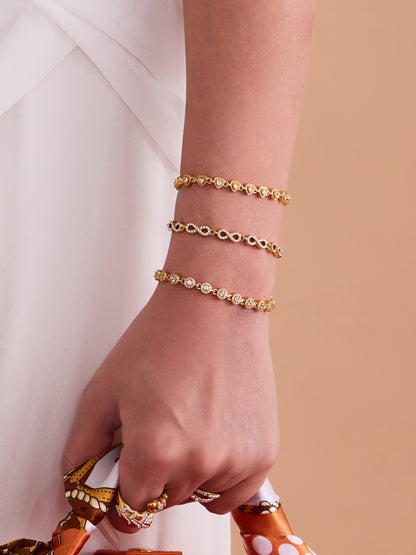 316L Stainless Steel Hand-Set 5A Zircon Interlocking Clasp Bracelet & Necklace - Image 8