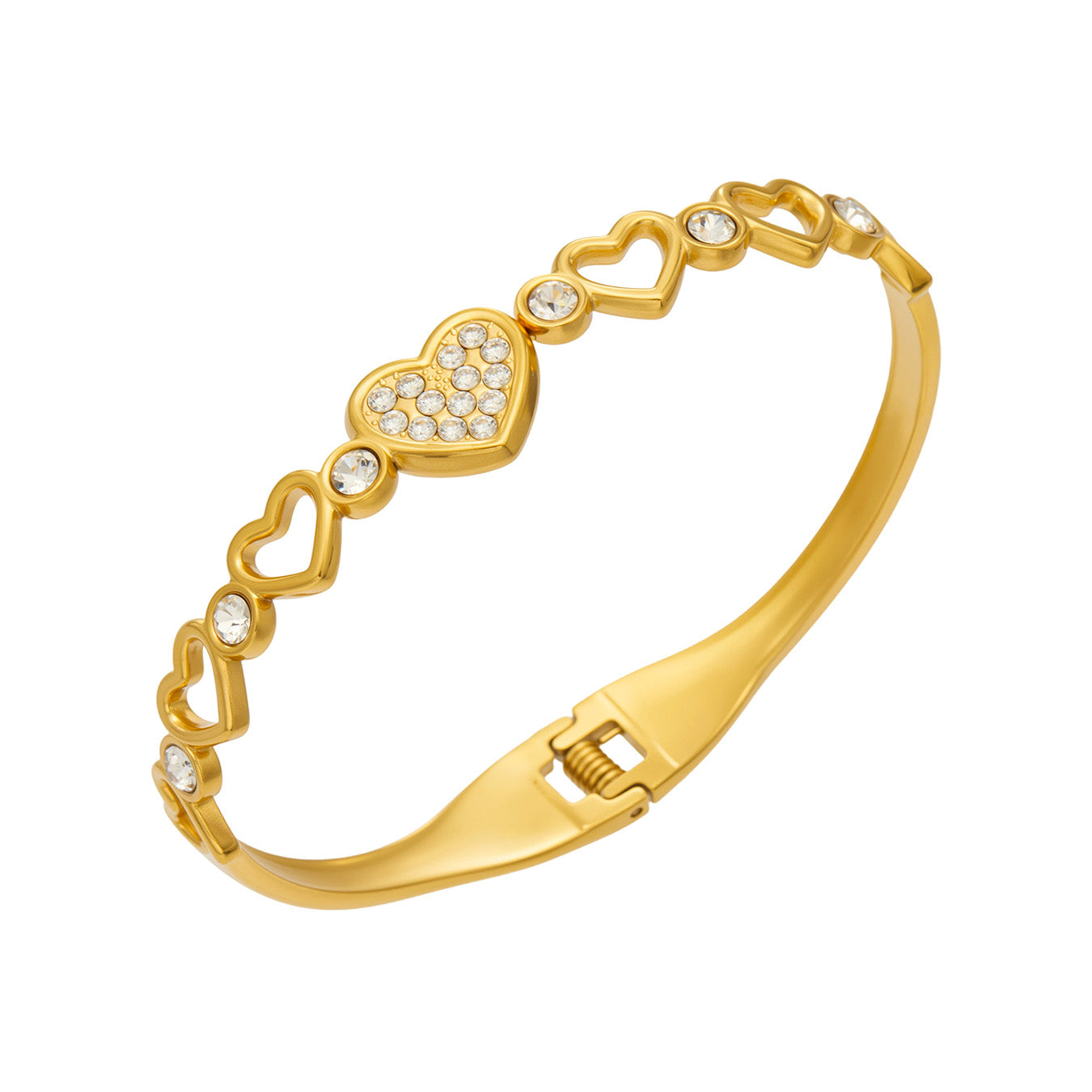 Elegant 316L Stainless Steel Heart Bangle