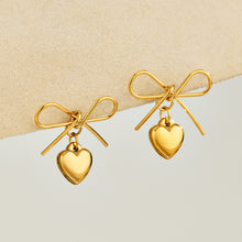 316L Stainless Steel 18K PVD Gold Heart Bow Earrings made with 316L stainless steel and 18K PVD gold finish for wholesale jewelry buyers - image 11