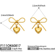 Elegant design showcasing the beauty of the Heart Bow Earrings