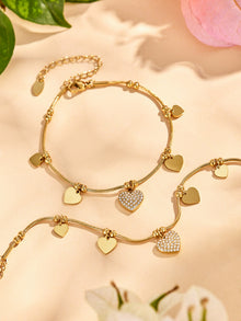 316L Stainless Steel 18K PVD Gold Heart Bracelet made with 316L stainless steel and 18K PVD gold finish for wholesale jewelry buyers - image 10