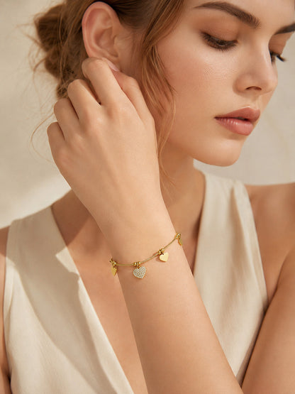 316L Stainless Steel 18K PVD Gold Heart Bracelet made with 316L stainless steel and 18K PVD gold finish for wholesale jewelry buyers - image 13