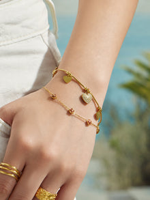 Close-up of the Heart Design in 18K PVD Gold