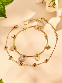 316L Stainless Steel 18K PVD Gold Heart Bracelet made with 316L stainless steel and 18K PVD gold finish for wholesale jewelry buyers - image 6