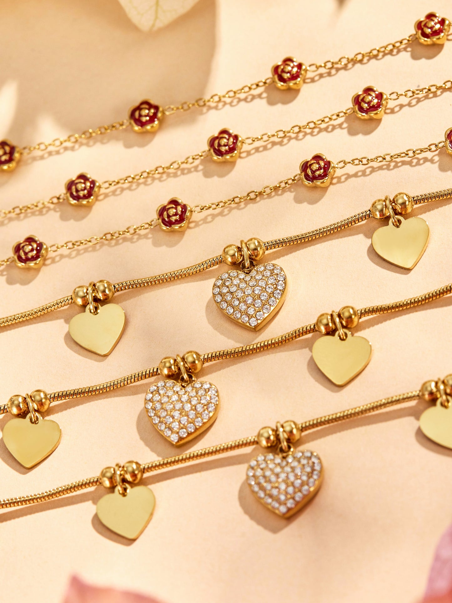 316L Stainless Steel 18K PVD Gold Heart Bracelet made with 316L stainless steel and 18K PVD gold finish for wholesale jewelry buyers - image 8