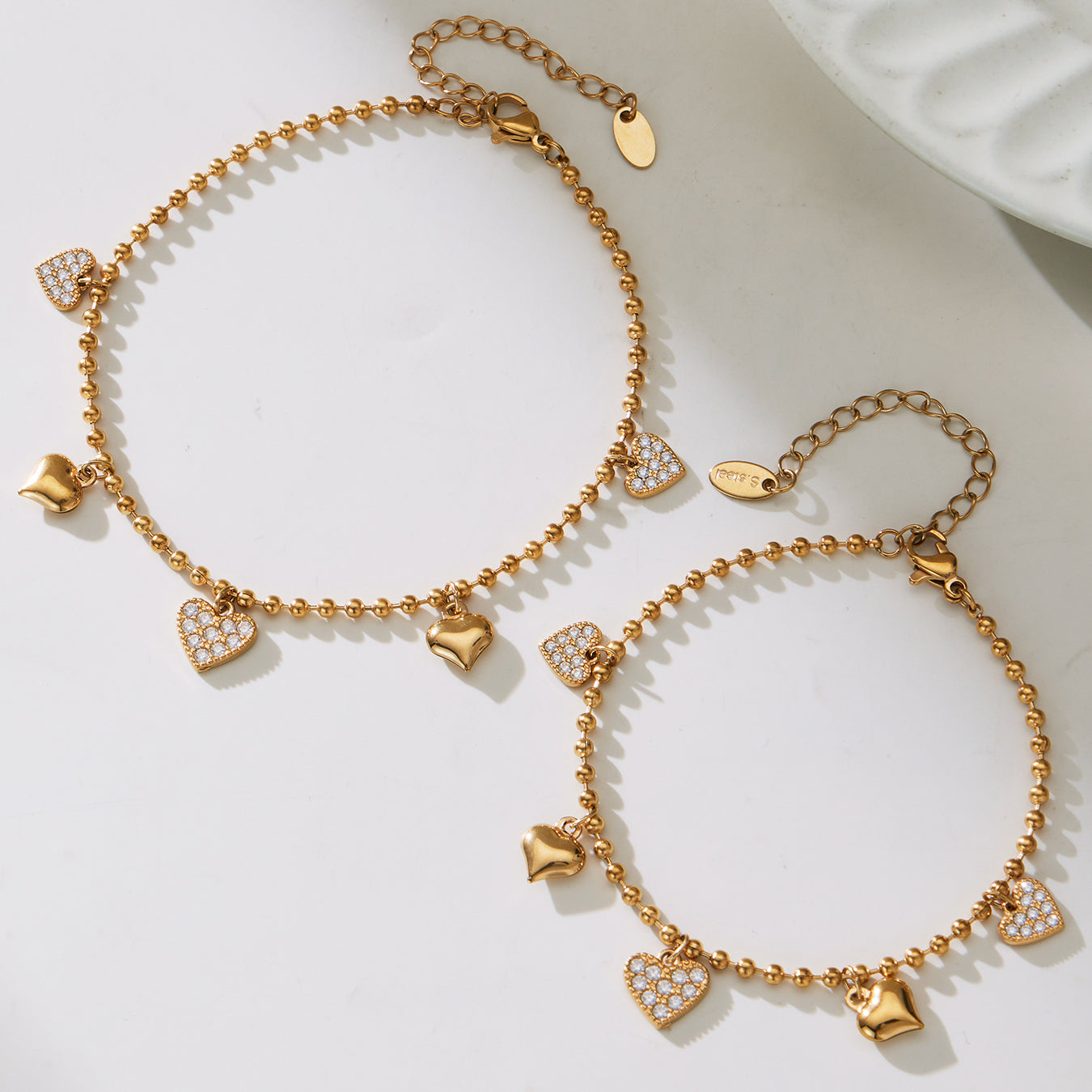 316L Stainless Steel Heart CZ Charm Jewelry Set