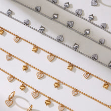 316L Stainless Steel Heart CZ Charm Jewelry Set