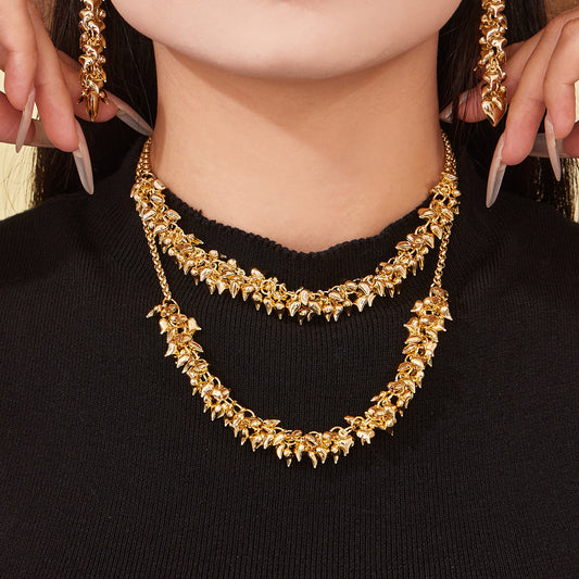 316L Stainless Steel Multi Heart Charm Necklace – Luxury Layered Chain