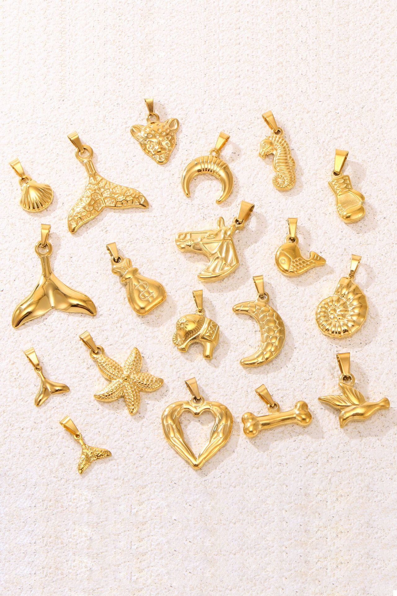 316L Stainless Steel Gold Pendant Necklace Charm Collection