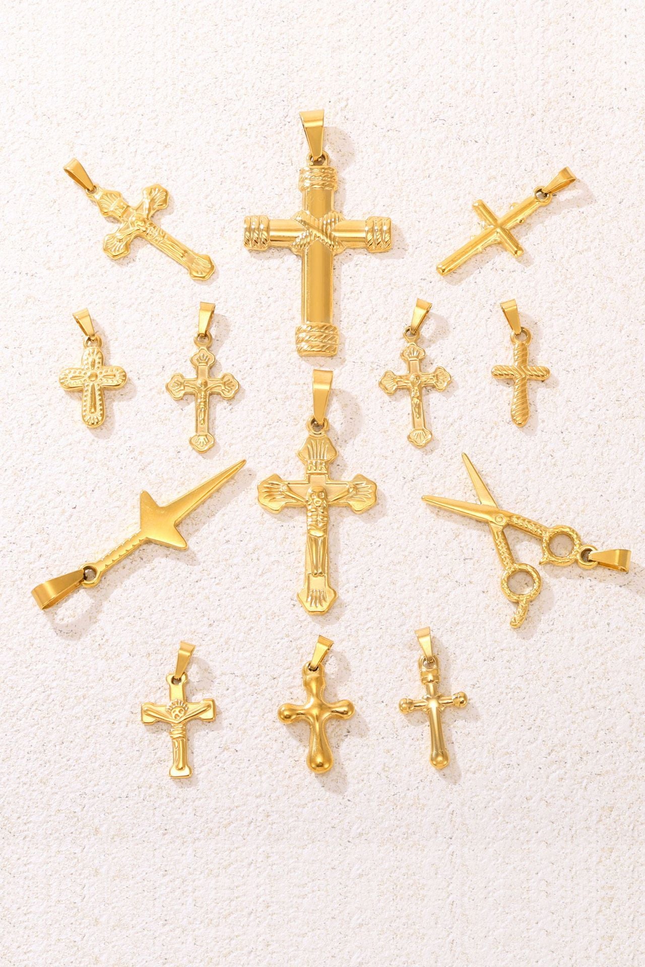 316L Stainless Steel Gold Pendant Necklace Charm Collection