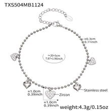 316L Stainless Steel Heart CZ Charm Jewelry Set