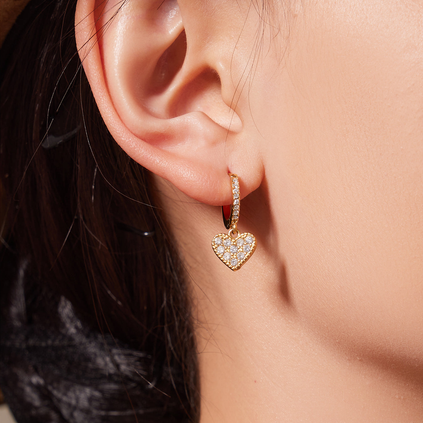 316L Stainless Steel Heart CZ Charm Jewelry Set