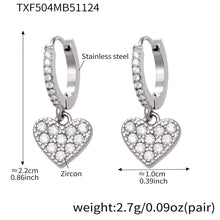 316L Stainless Steel Heart CZ Charm Jewelry Set