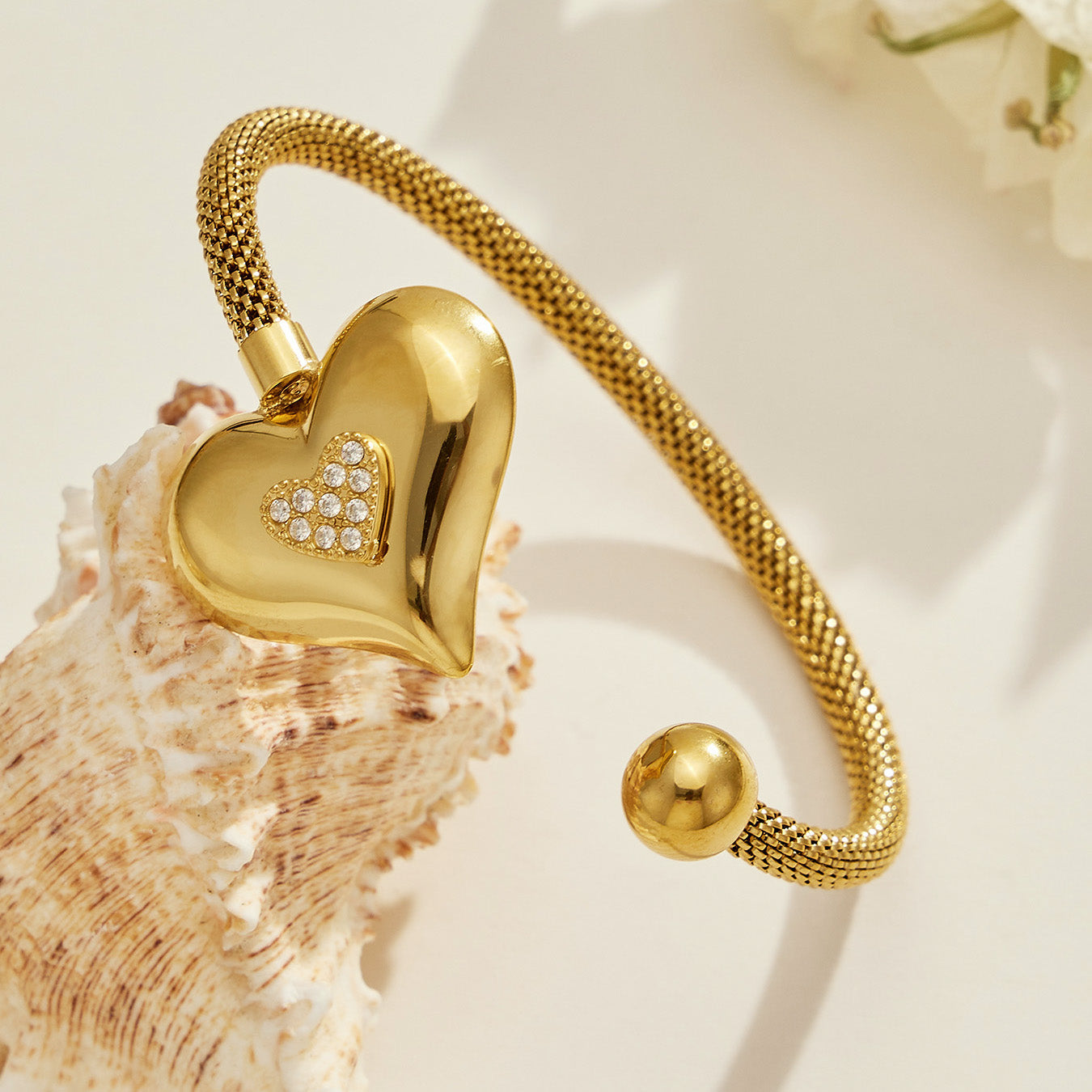 316L Stainless Steel 18K PVD Gold Heart Necklace made with 316L stainless steel and 18K PVD gold finish for wholesale jewelry buyers - image 12