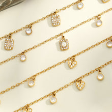close-up of heart necklace showing quality 18K PVD gold finish