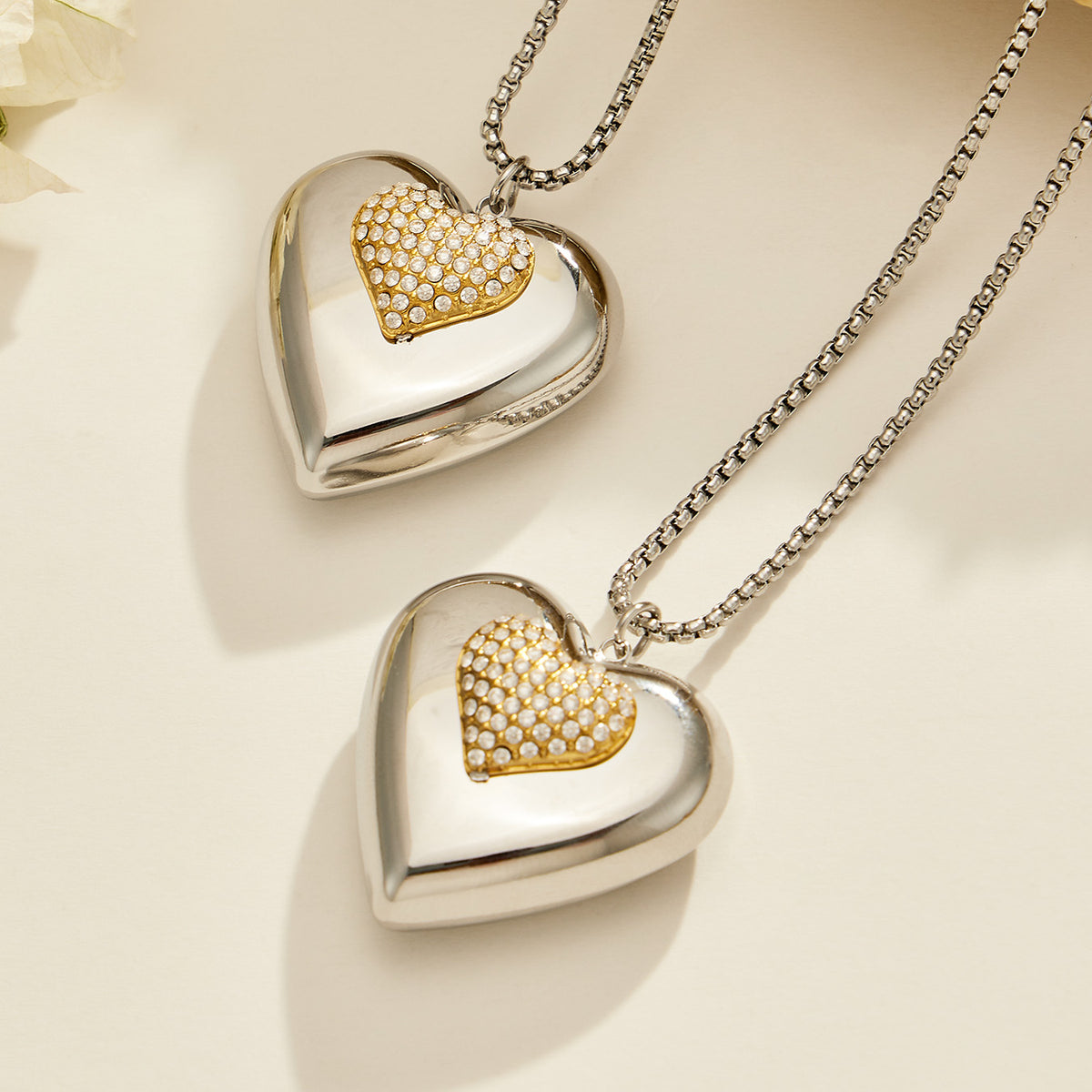 316L Stainless Steel 18K PVD Gold Heart Necklace made with 316L stainless steel and 18K PVD gold finish for wholesale jewelry buyers - image 8