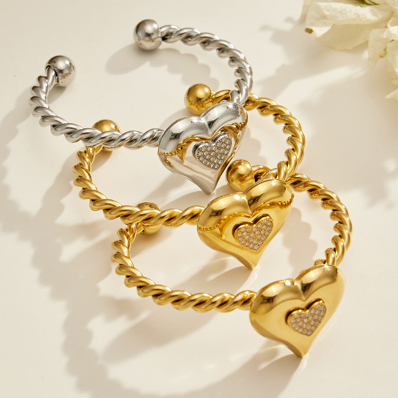 316L Stainless Steel 18K PVD Gold Heart Necklace made with 316L stainless steel and 18K PVD gold finish for wholesale jewelry buyers - image 9