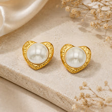 316L Stainless Steel 18K PVD Gold Heart Pearl Earrings made with 316L stainless steel and 18K PVD gold finish for wholesale jewelry buyers - image 6