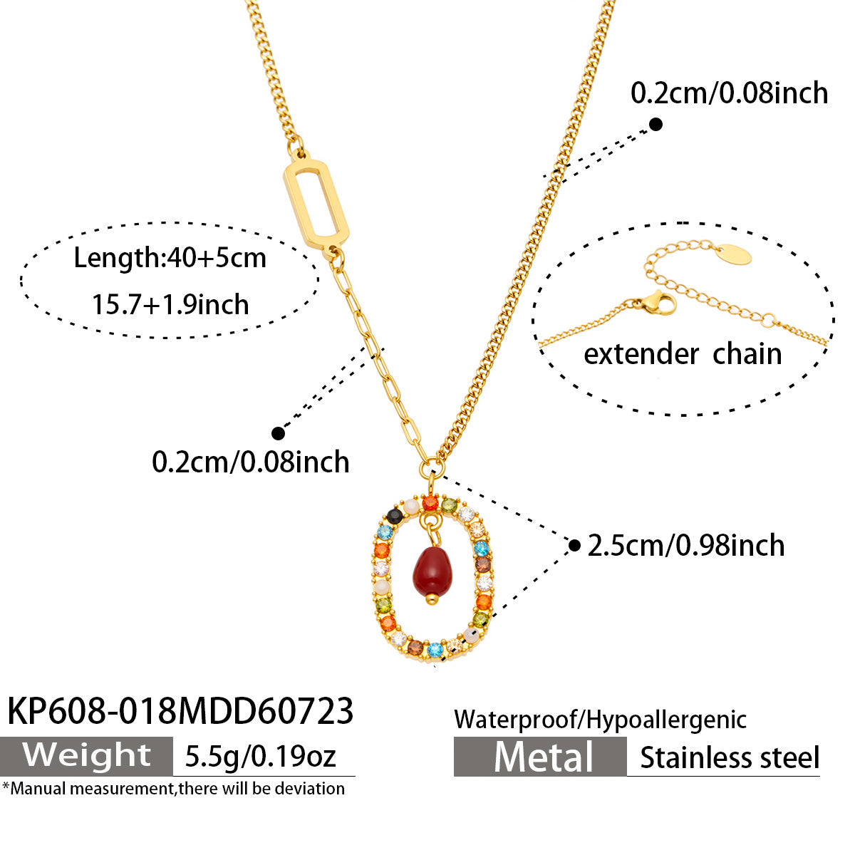 316L Stainless Steel 18K PVD Gold Heart Pendant Necklace made with 316L stainless steel and 18K PVD gold finish for wholesale jewelry buyers - image 11