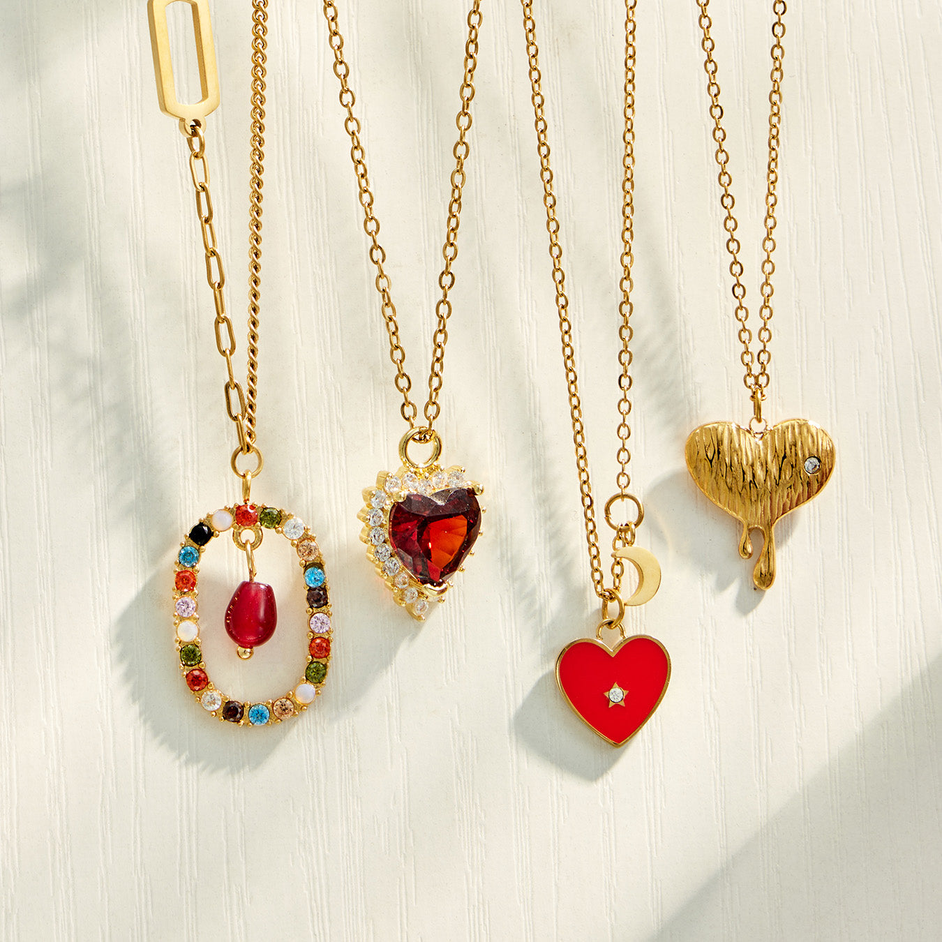 316L Stainless Steel 18K PVD Gold Heart Pendant Necklace made with 316L stainless steel and 18K PVD gold finish for wholesale jewelry buyers - image 24