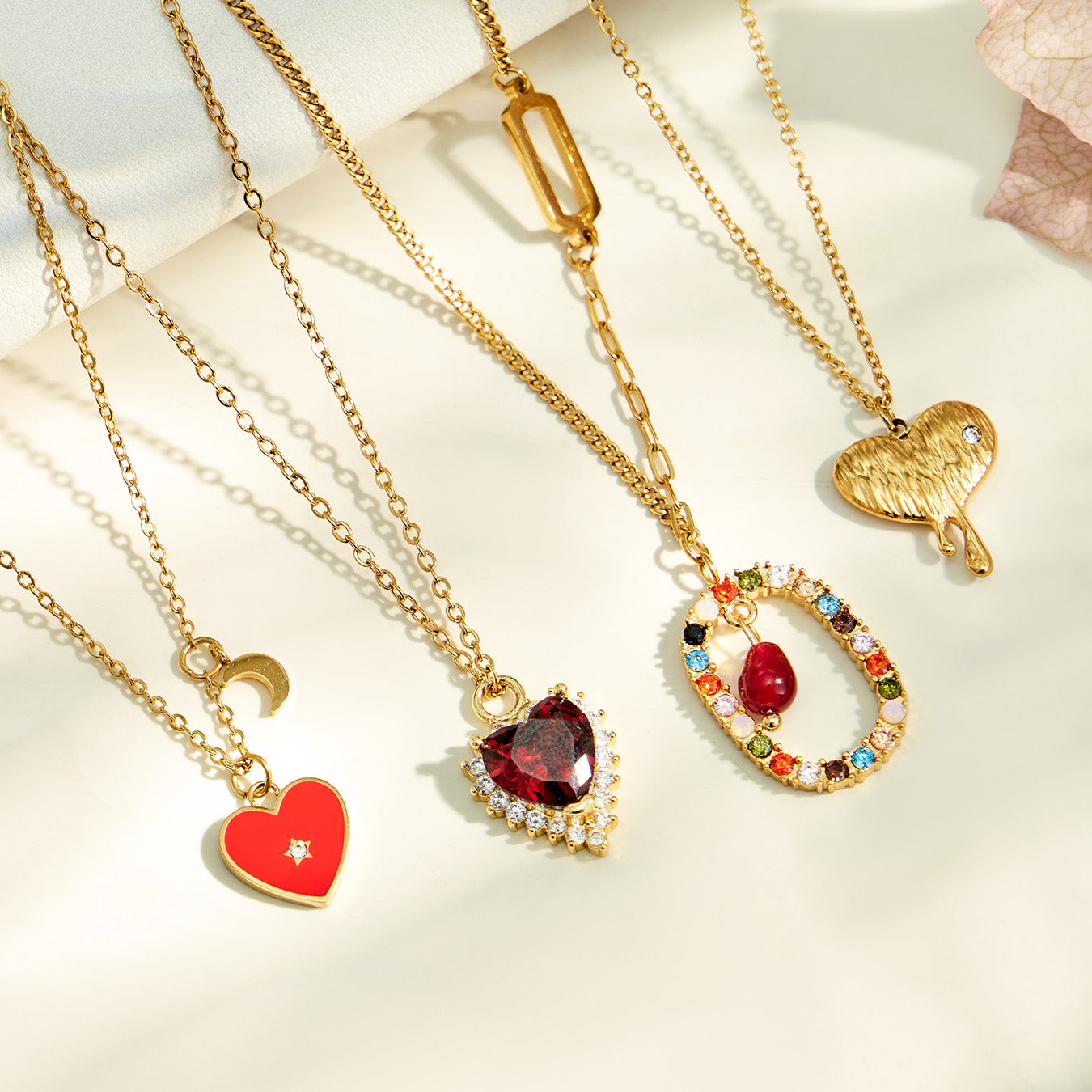 316L Stainless Steel 18K PVD Gold Heart Pendant Necklace made with 316L stainless steel and 18K PVD gold finish for wholesale jewelry buyers - image 25