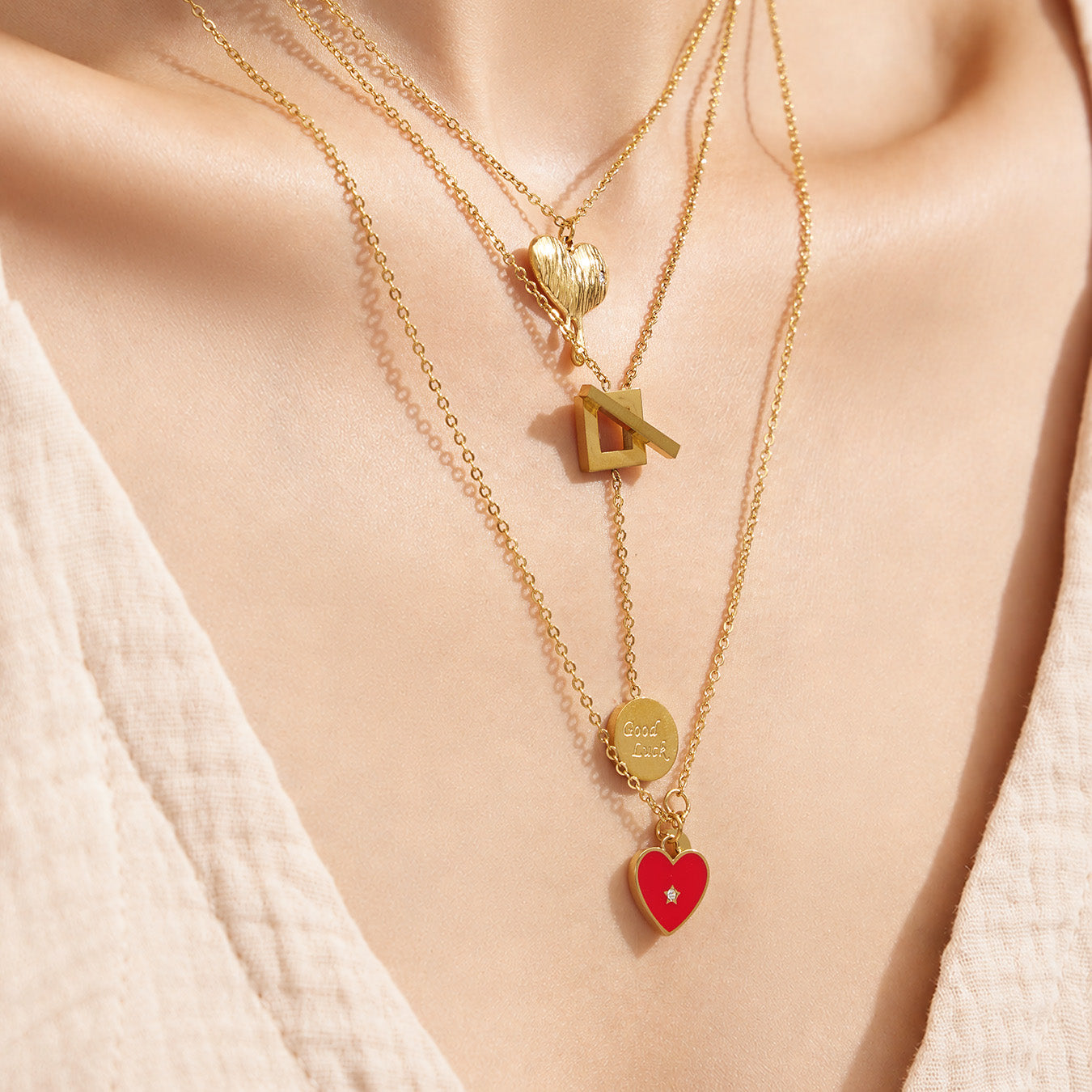 316L Stainless Steel 18K PVD Gold Heart Pendant Necklace made with 316L stainless steel and 18K PVD gold finish for wholesale jewelry buyers - image 29