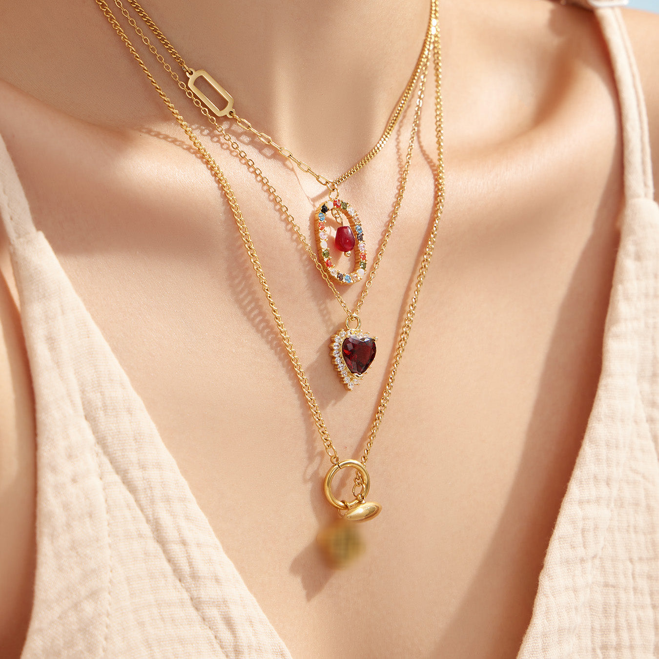 Red Heart Necklace Close-up