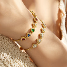316L Stainless Steel 18K PVD Gold Heart Zircon Bracelet made with 316L stainless steel and 18K PVD gold finish for wholesale jewelry buyers - image 8